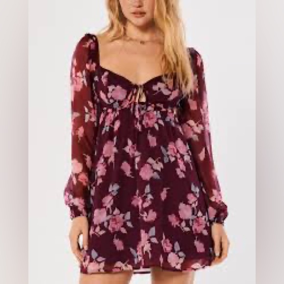 Hollister Social Tourist Chiffon Babydoll Dress - Picture 1 of 4